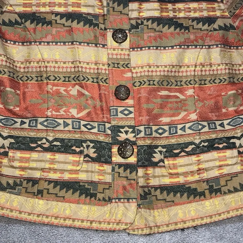 Chico's Womens Mayan Sunset Cebia‎ Jacket Southwestern Aztec Blazer Size 3 - Picture 5 of 12